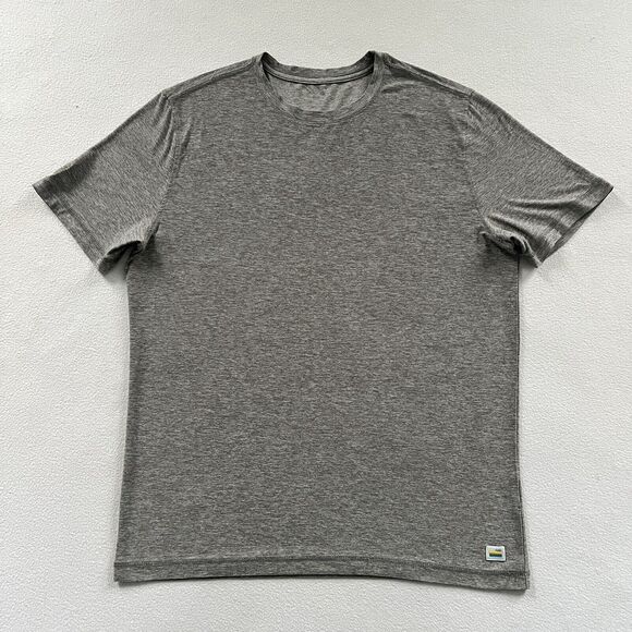Vuori Men Solid Gray Strato Tech Tee Short Sleeve Performance Crew Shirt V126 S - Picture 1 of 6